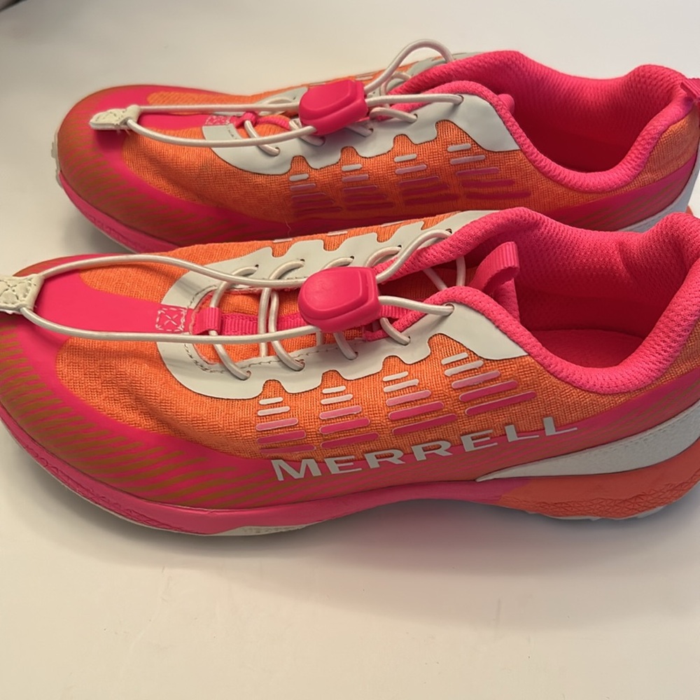 Merrell Youth Girls Agility Peak Vibrant Pink and Orange Sneakers - Picture 7 of 16